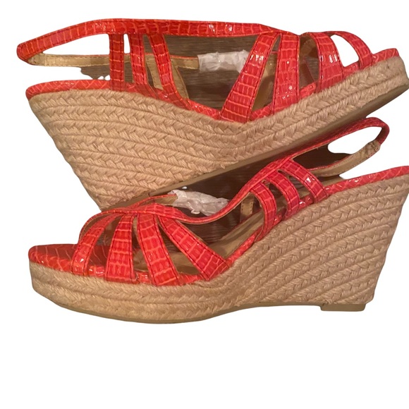 🆕 Ann Taylor Espadrille Wedge Sandals Sz 7 M - Picture 6 of 8